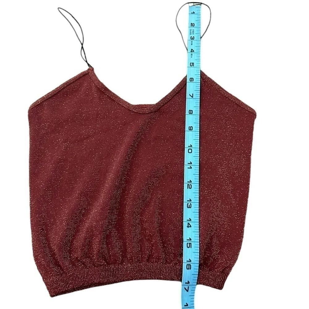 Free People Intimately Rust Metallic Skinny Strap Seamless Brami Crop Top Sz M/L - Picture 8 of 9